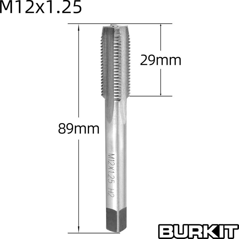 Burkit M12 X 1.25 Tap and Die Set Right Hand, M12 x 1.25 Machine Thread Tap and Round Die - Image 2